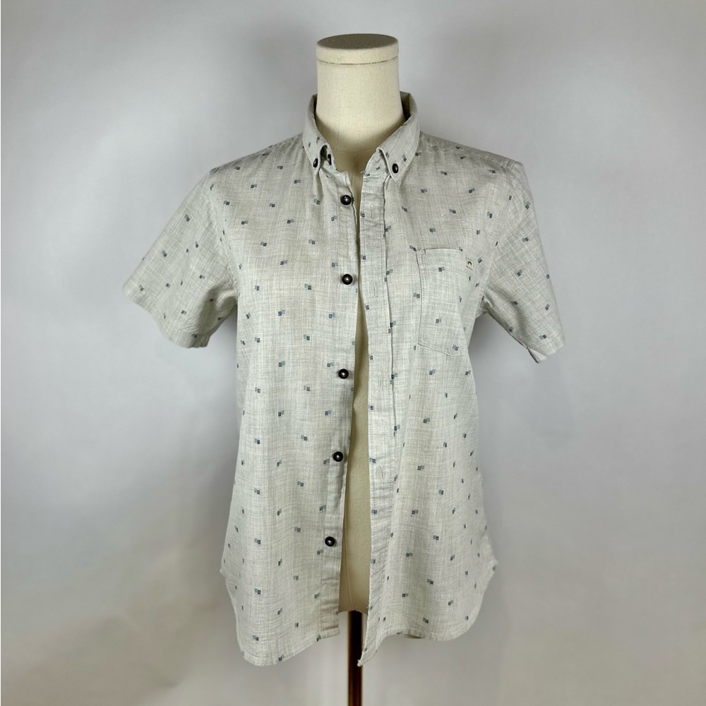 Billabong Boys All Day Jacquard Short Sleeve Woven Shirt, Gray, Size L (10/12)